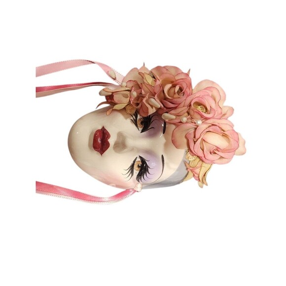 Kathleen H. Thomas Hand Painted Ceramic Face Mask Decoration - Picture 7 of 9